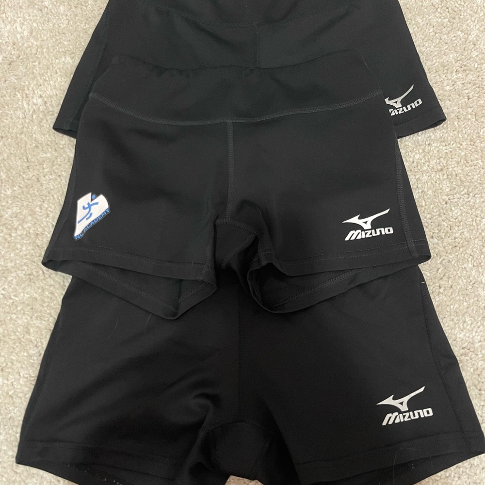 3 Mizuno Black spandex Shorts volleyball